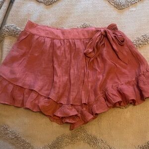 Listicle Rose Color Skort with Tie